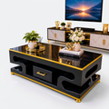 Executive black Coffee  Table With marble topping